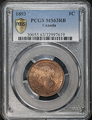 1893 One Cent MS63 RB